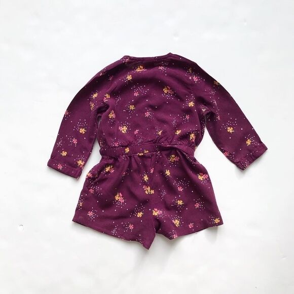 Old Navy plum floral LS romper VGUC  6-12 months - Picture 4 of 4